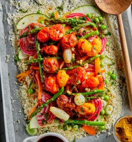 Receta de verduras hecho en el horno en papillote. Receta ideal para veganos.